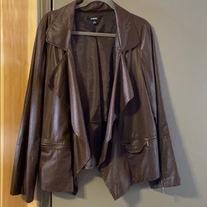 Lightweight faux saude blazer